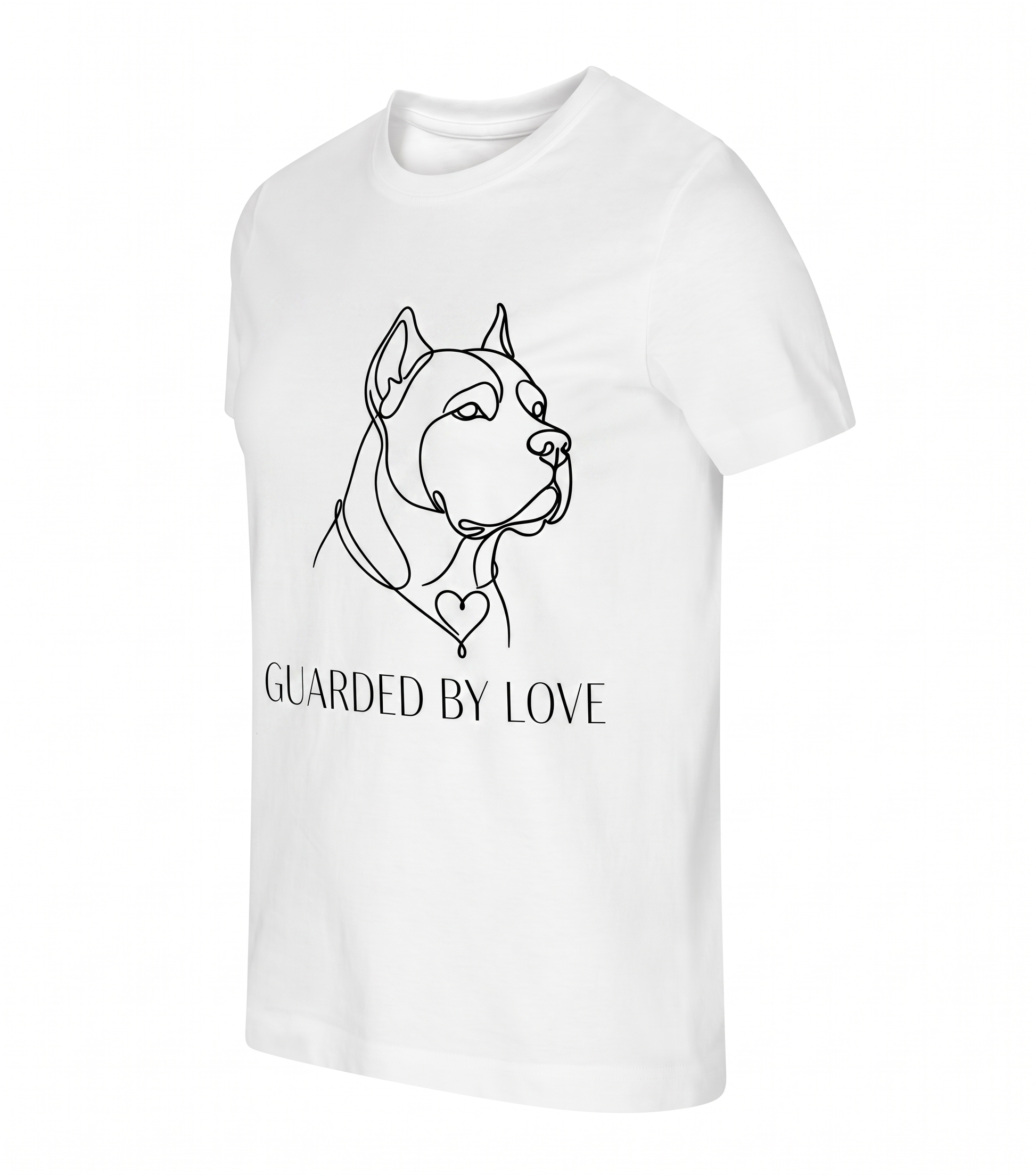 CORSO Koszulka Damska Cane Corso GUARD BY LOVE – 100% bawełna, różowa/biała - obrazek 2