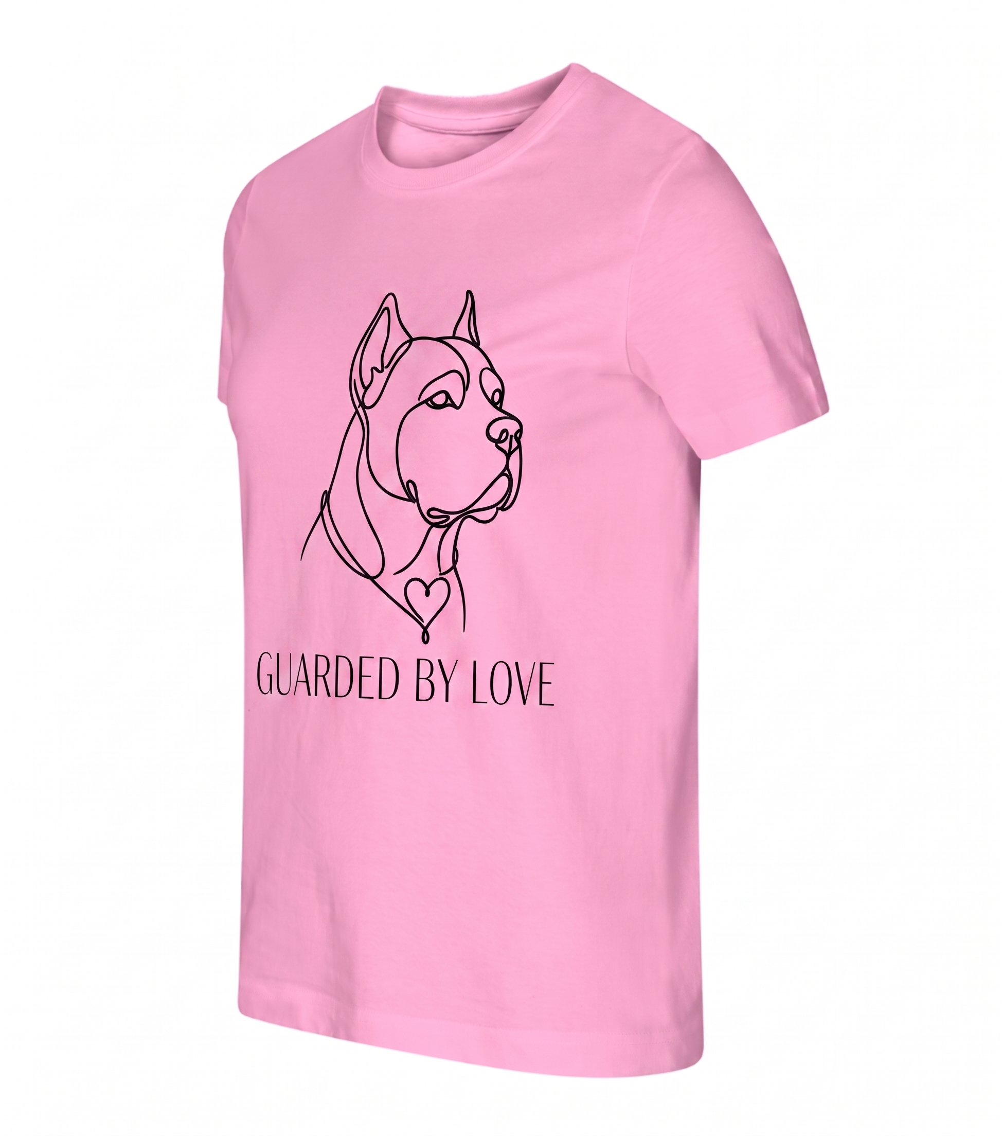 CORSO Koszulka Damska Cane Corso GUARD BY LOVE – 100% bawełna, różowa/biała - obrazek 5
