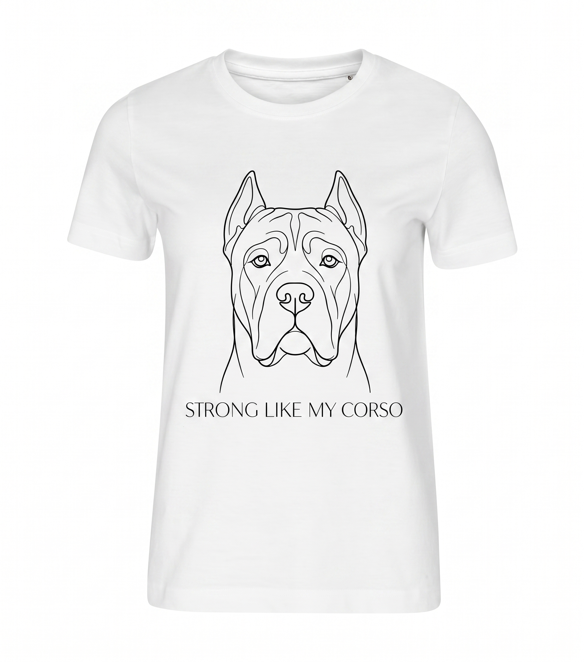 CORSO Koszulka Damska Cane Corso STRONG LIKE MY CORSO – 100% bawełna 190 g/m², różowa lub biała - obrazek 4