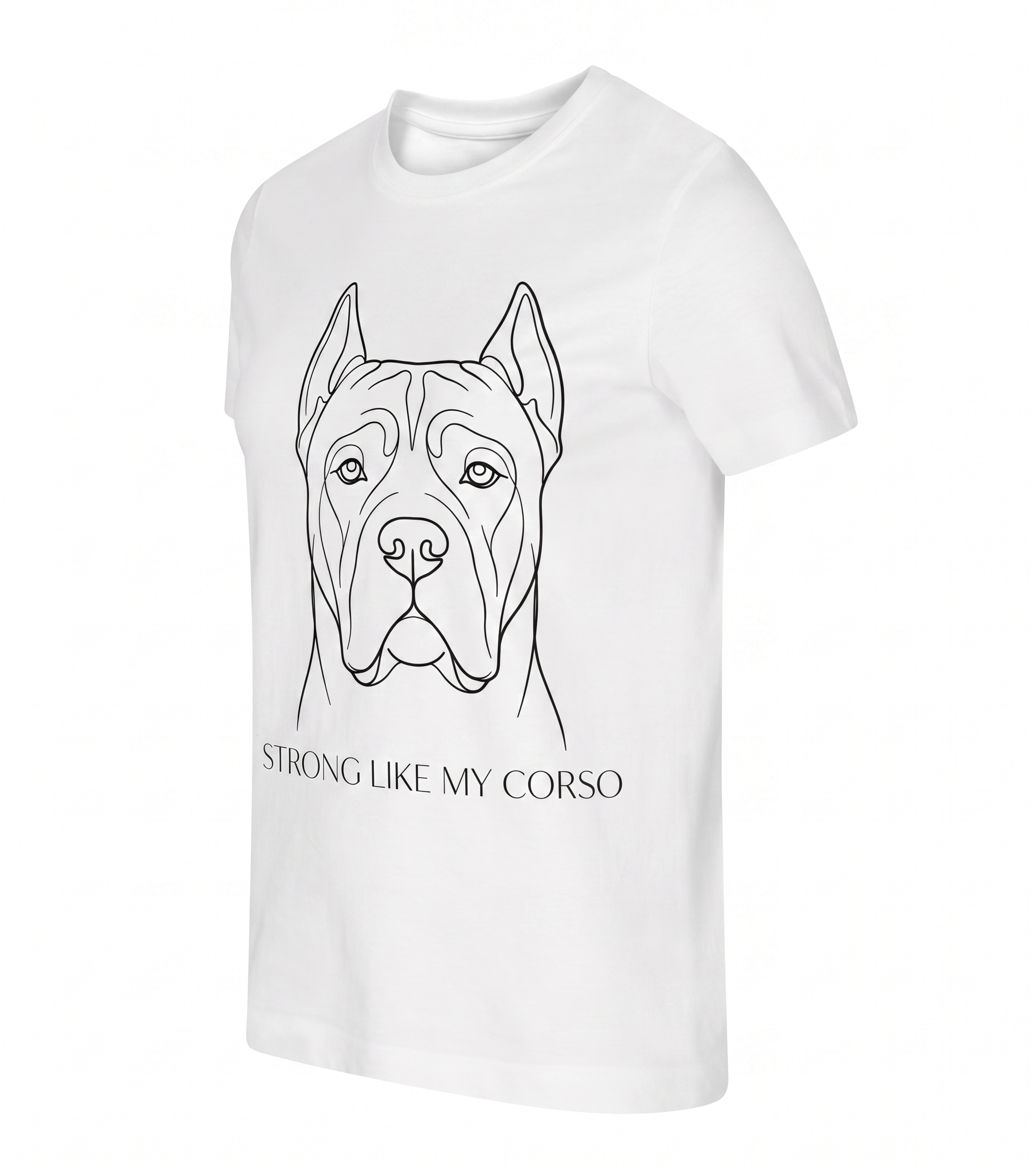 CORSO Koszulka Damska Cane Corso STRONG LIKE MY CORSO – 100% bawełna 190 g/m², różowa lub biała - obrazek 5