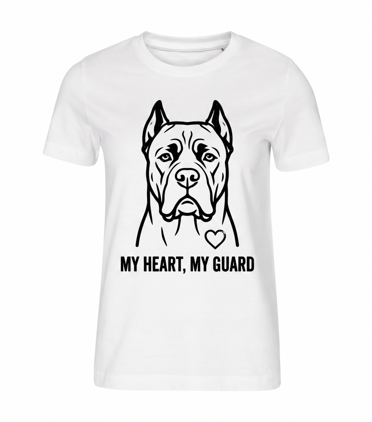 CORSO Koszulka Damska Cane Corso MY HEART MY GUARD – 100% bawełna 190 g/m², różowa lub biała