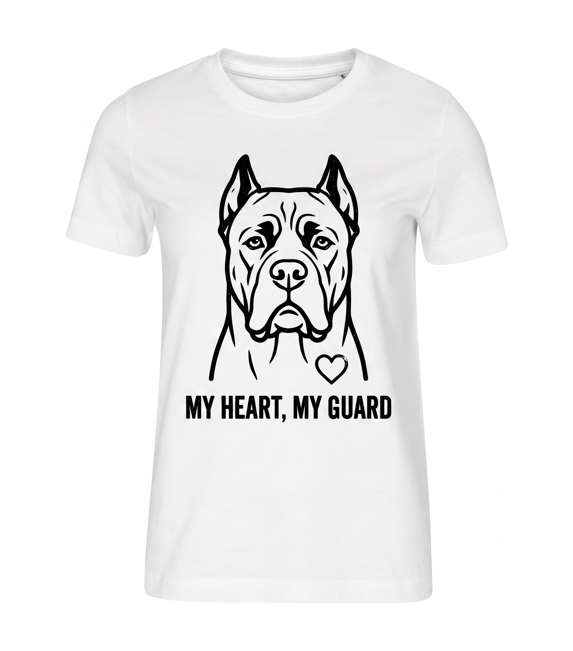 CORSO Koszulka Damska Cane Corso MY HEART MY GUARD – 100% bawełna 190 g/m², różowa lub biała