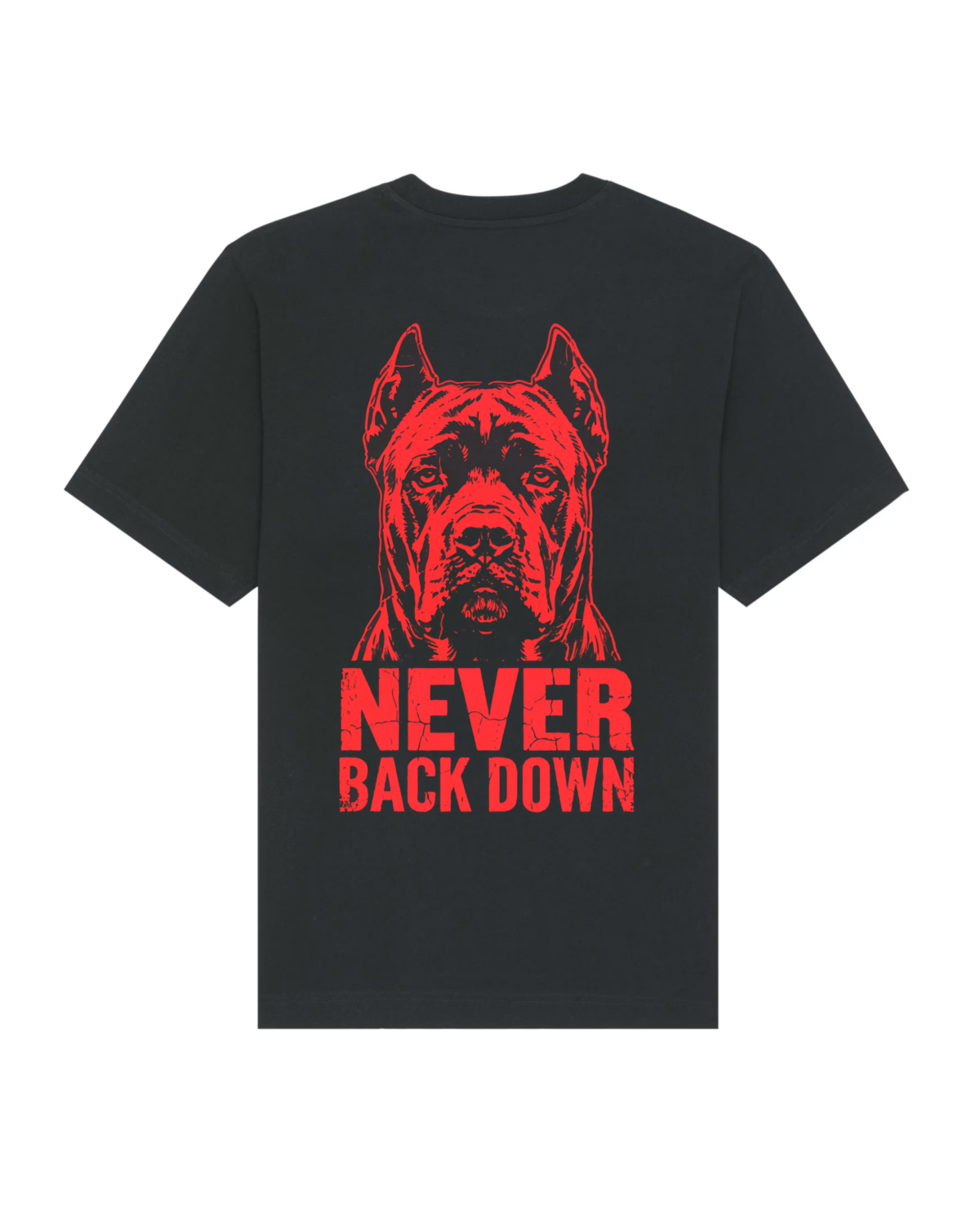 CORSO Koszulka Męska Oversize Cane Corso NEVER BACK DOWN Czarna 240g