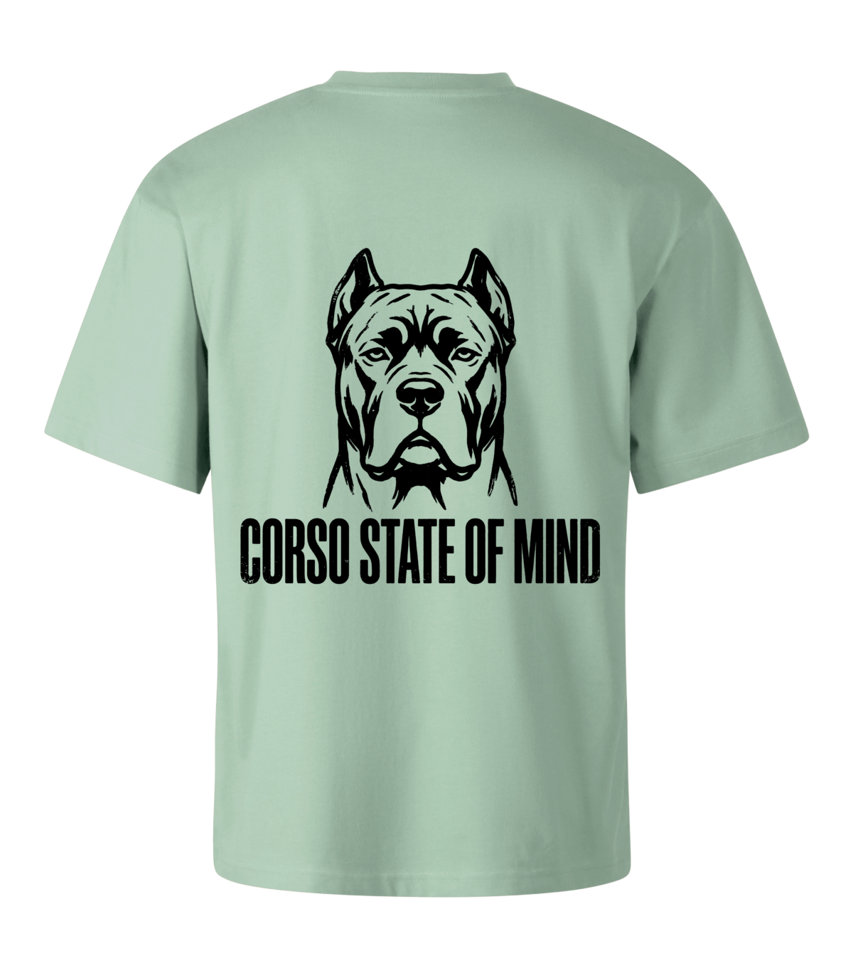 CORSO Koszulka Męska Oversize Cane Corso STATE OF MIND Szara/Zielona 200g