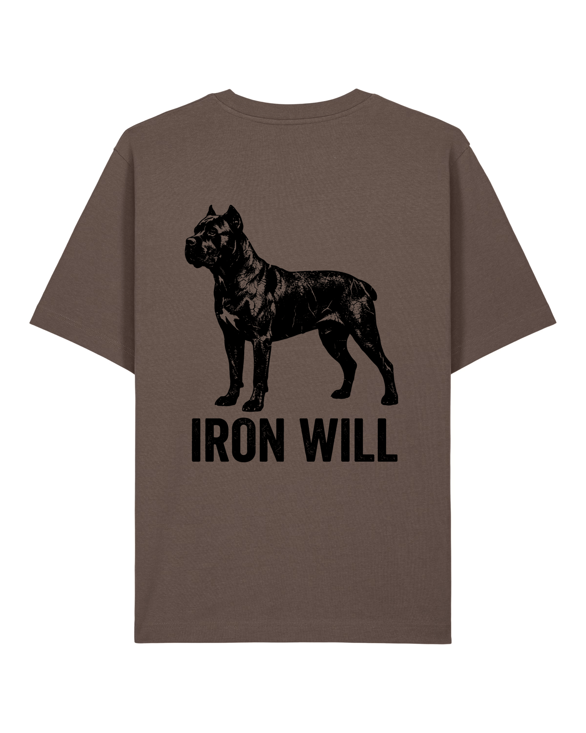 CORSO Koszulka Męska Oversize Cane Corso IRON WILL Brązowa 240g