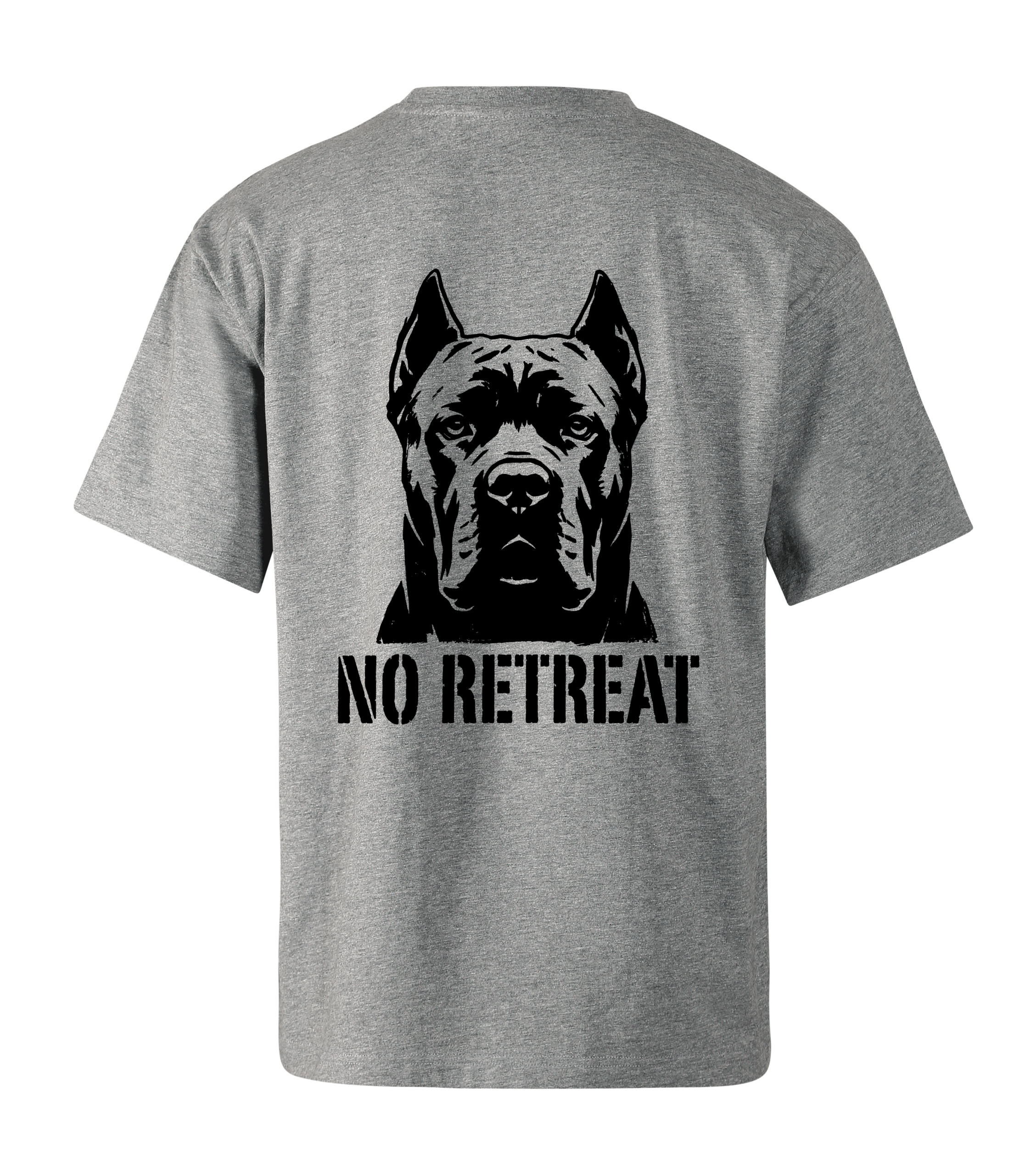 CORSO Koszulka Męska Oversize Cane Corso NO RETREAT Szara/Zielona 200g