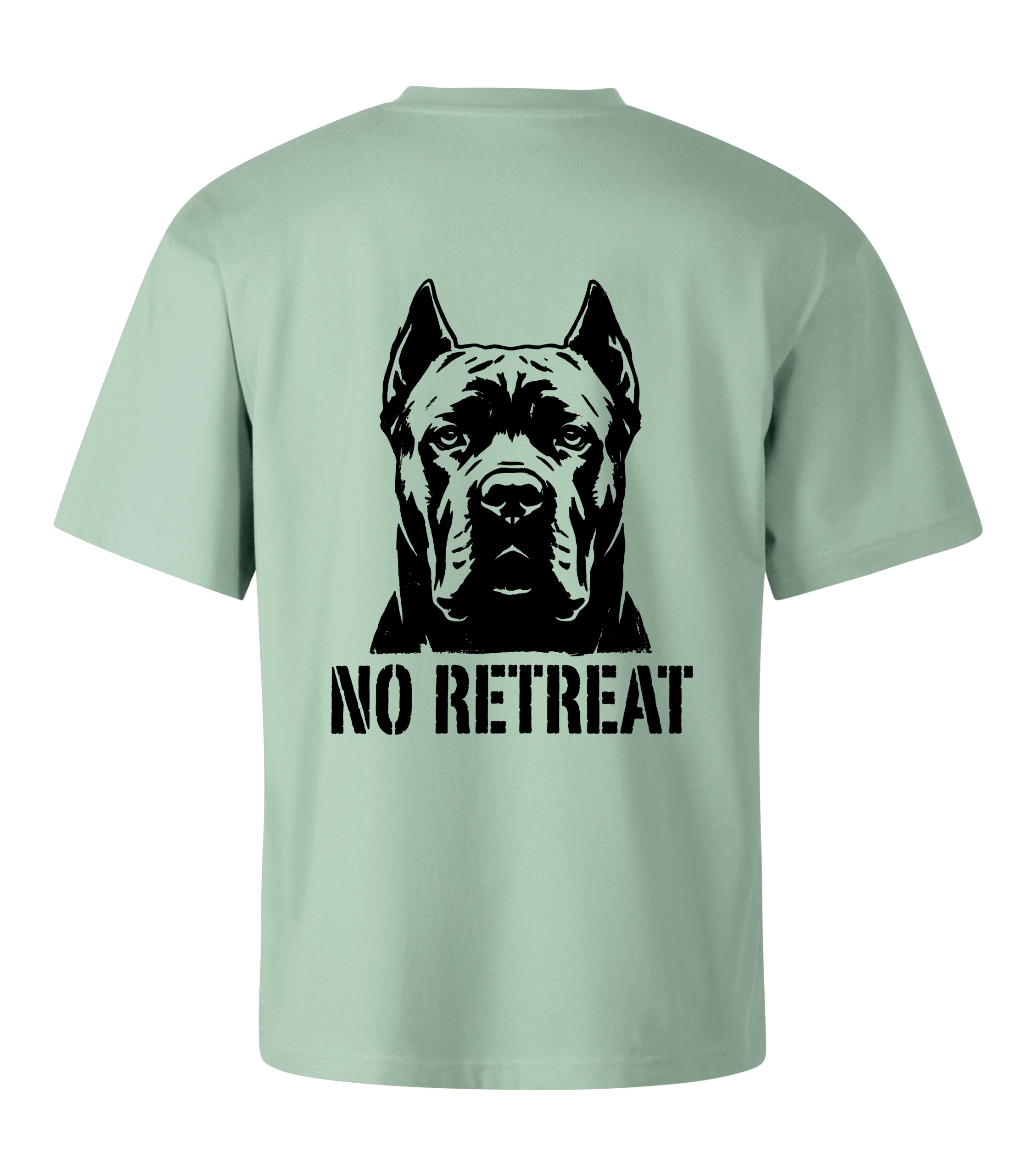 CORSO Koszulka Męska Oversize Cane Corso NO RETREAT Szara/Zielona 200g - obrazek 4