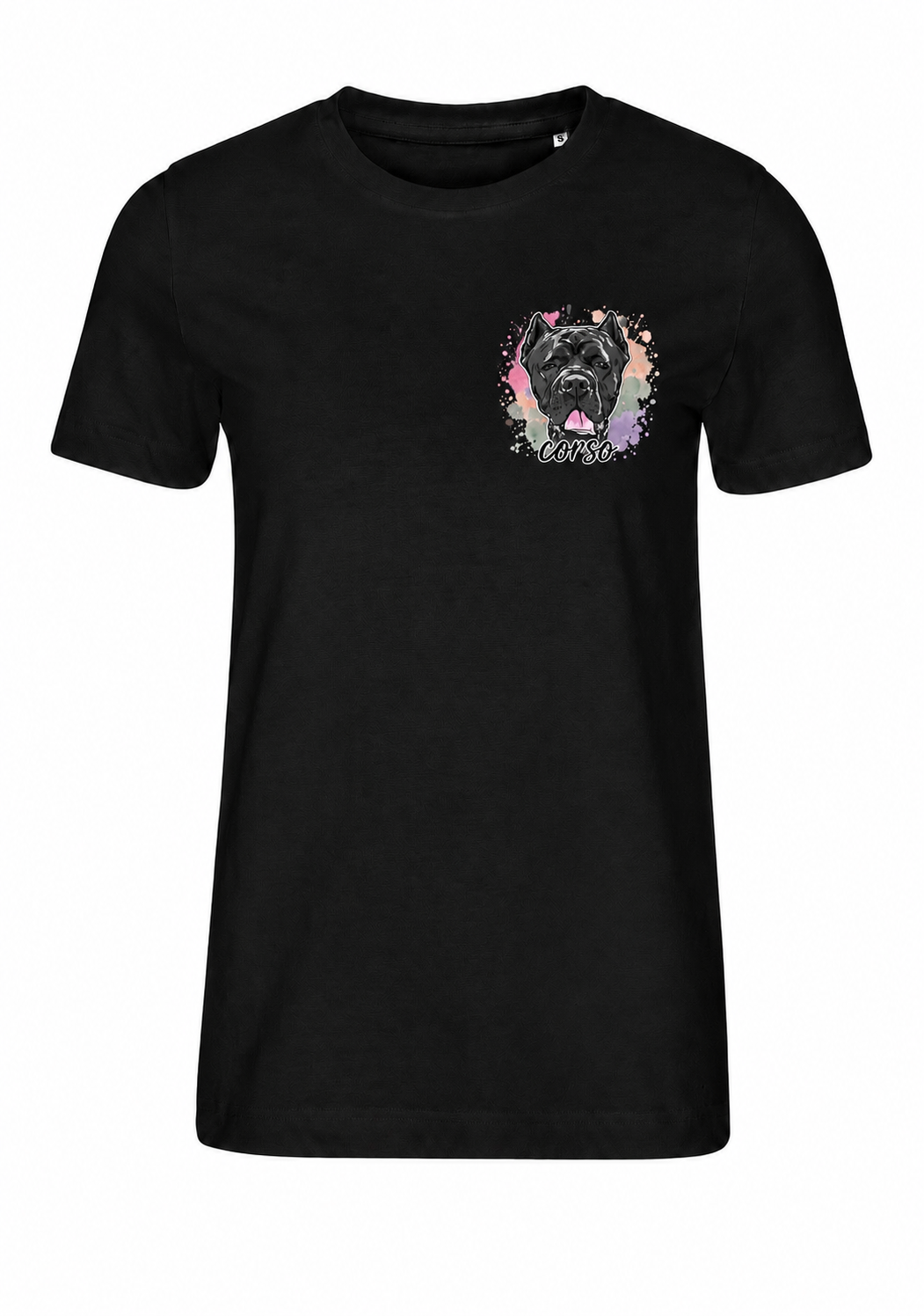 CORSO T-Shirt Guardian – koszulka damska Cane Corso, bawełna 190 g/m², kremowa/czarna