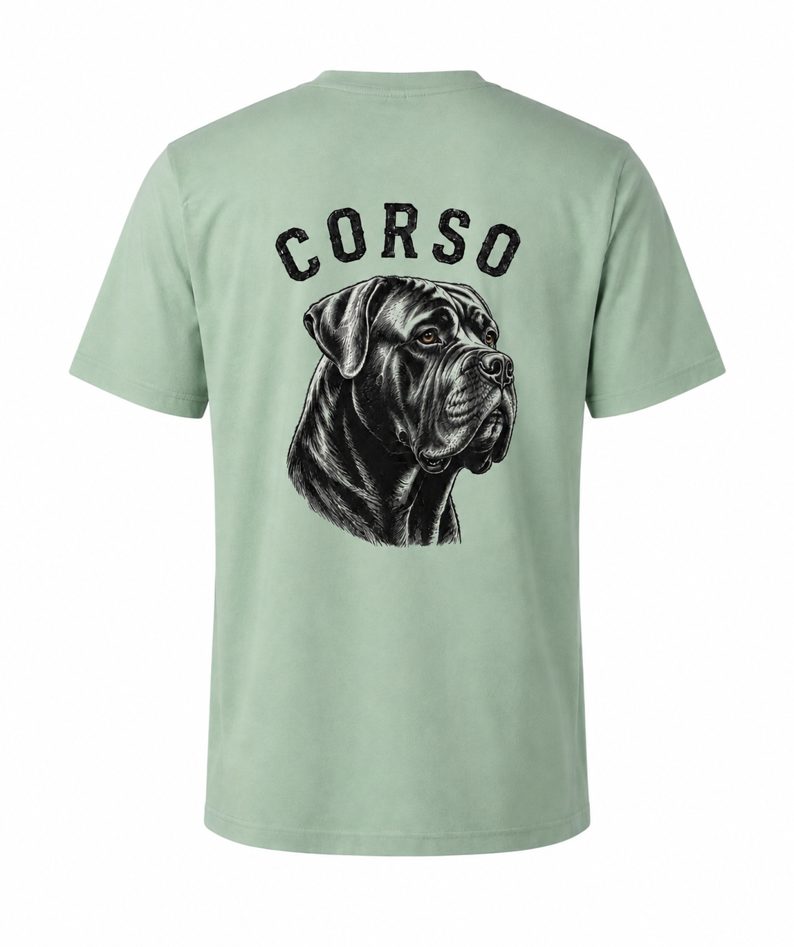 T-shirt męski CORSO "FACE" oversize, nadruk DTF na plecach, 100% bawełna 200 g/m²